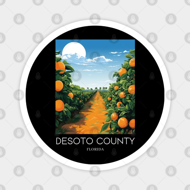 A Pop Art Travel Print of DeSoto County - Florida - US Magnet by Studio Red Koala